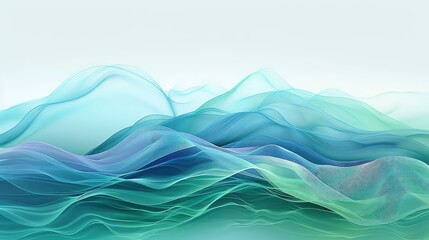 An elegant 3D banner featuring a wave in a serene blue and green gradient, simulating the calming effect of ocean waves in abstract form.