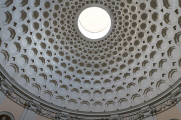 Celling of San Bernardo alle Terme - Baroque style, Catholic abbatial church. Rome, Italy.