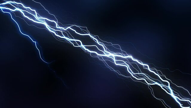 Abstract thunderbolt effect glowing lightning plasma shock electric current energy beam.