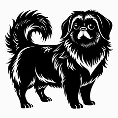 illustration of a dog,corgi dog,vector ART line art