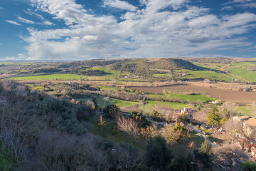 Tarquinia, view of valley from Belvedere della Ripa. Viterbo, Lazio, Italy.