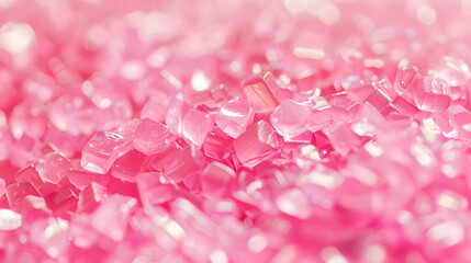 Plastik Granulat in Rosa, Ein Haufen mit Kunststoffgranulat, PA6, ASA, PP, Glasfaser, Rosa Kunststoffgranulat zur Produktvorstellung, Kunststofftechnik, Spritzgusstechnik, Pinker Kunstkopf