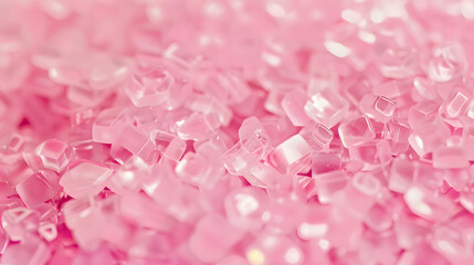 Plastik Granulat in Rosa, Ein Haufen mit Kunststoffgranulat, PA6, ASA, PP, Glasfaser, Rosa Kunststoffgranulat zur Produktvorstellung, Kunststofftechnik, Spritzgusstechnik, Pinker Kunstkopf