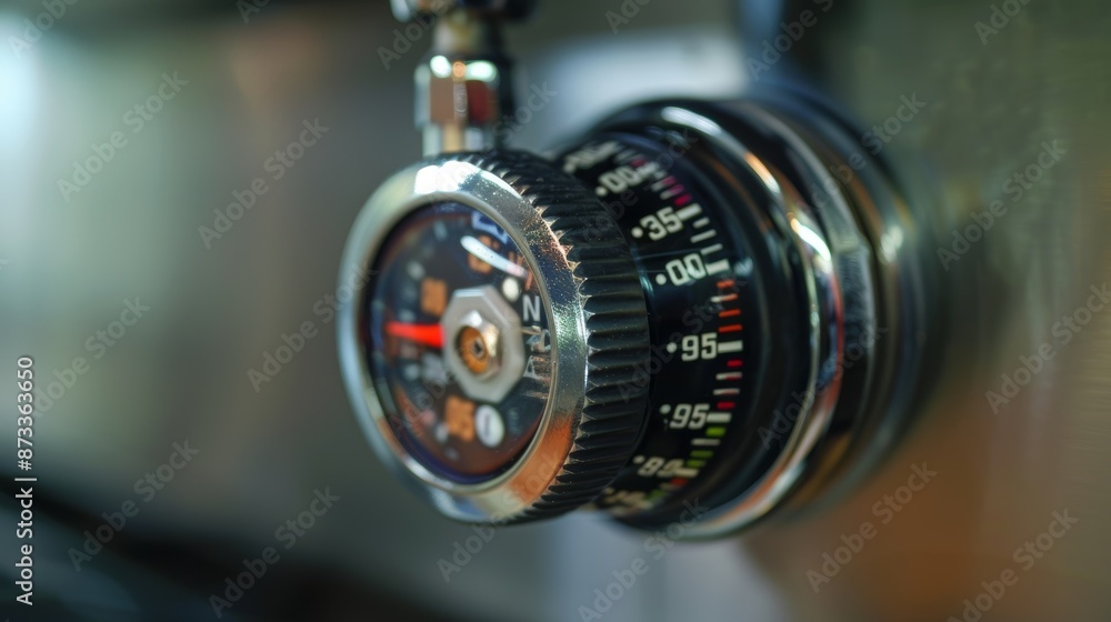 Aufkleber closeup of the adjustable thermostat with temperature markings ranging from 95â°f to 165â°f allowing