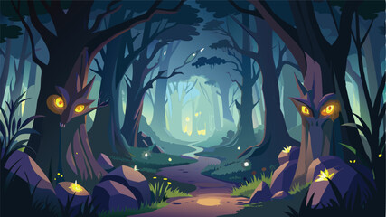 "Spooky Halloween Night Vector Illustration"