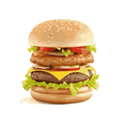 hamburger isolated on white