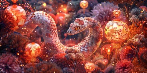 Enchanted Forest with Lanterns and Elegance