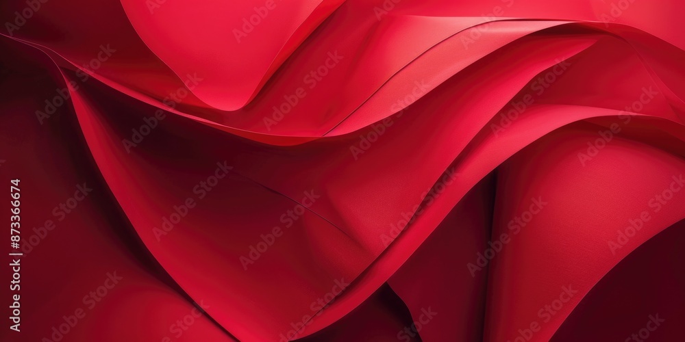 Poster a red fabric with a wave pattern. the wave pattern is made up of small lines that are curved and ove