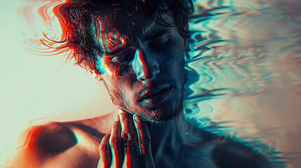 Man distressed and disoriented during a hallucinogenic bad trip.