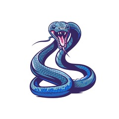 Fototapeta premium Cobra Minimalist fashion cartoon isolated whitebackground