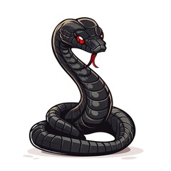 Fototapeta premium Cobra Minimalist fashion cartoon isolated whitebackground