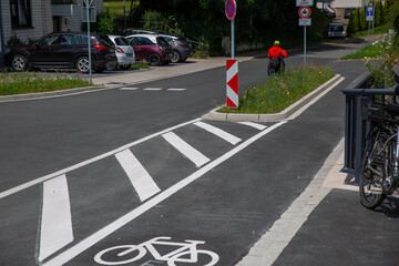 bicycle road asphalt markings sign urban street