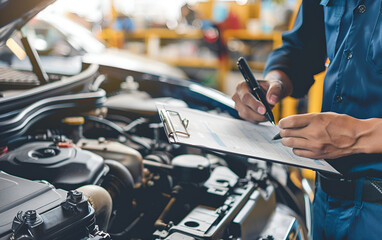 Auto check car service shop concept Automobile repair