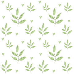 seamless pattern with green leaves