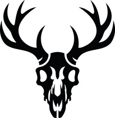 Deer skull logo with hunting elements illustrations