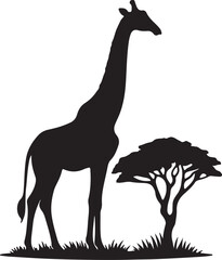 Giraffe silhouette vector