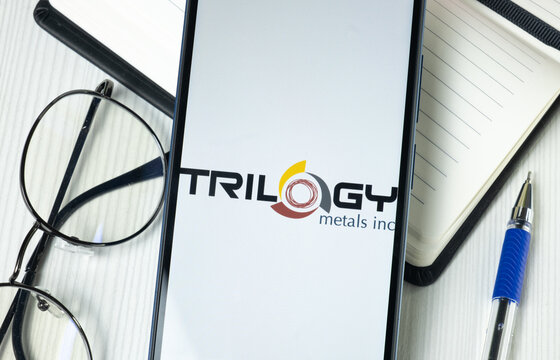 New York, USA - 30 June 2024: Trilogy Metals Logo on Phone Screen, Company Icon