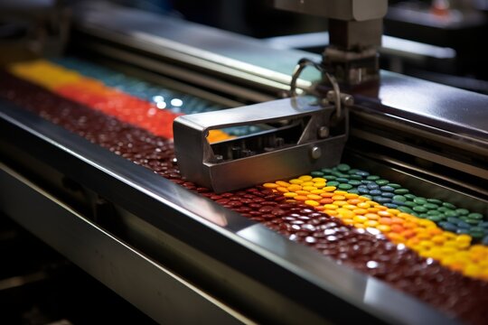 close up. candy production.