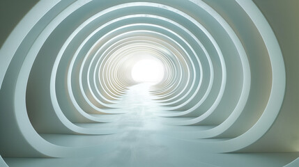 Obraz premium Futuristic White Tunnel with Concentric Circles