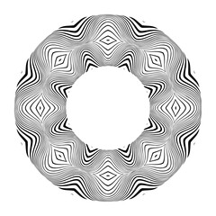 Decorative Radial Circular Wavy Lines Pattern.