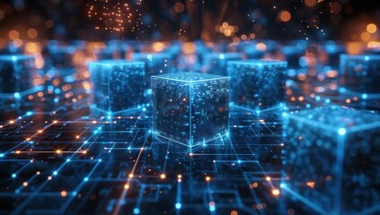 Digital Cubes Connected by a Network of Lines