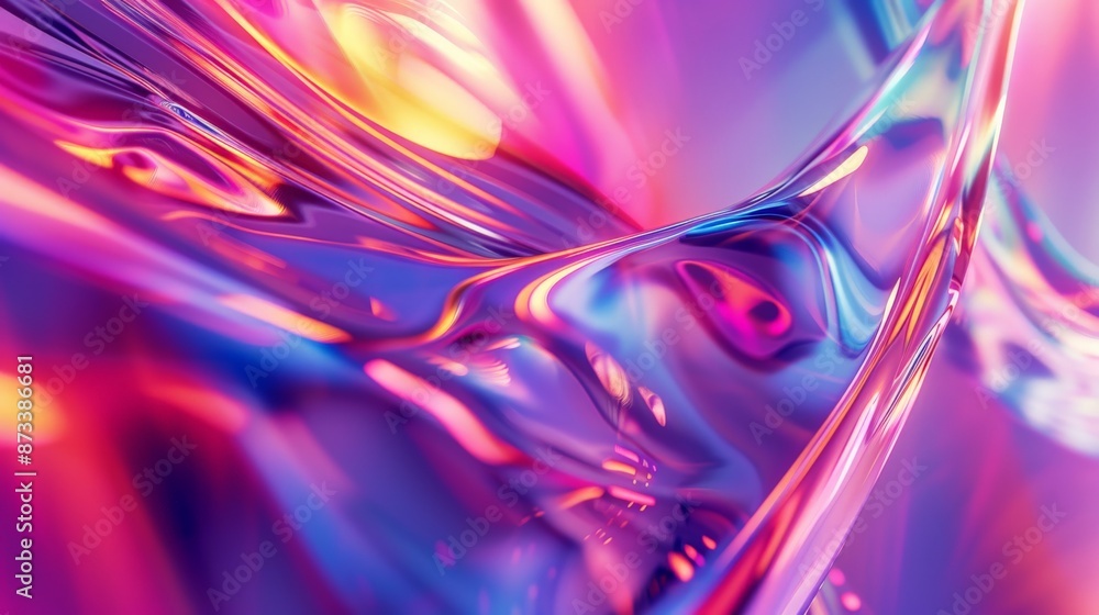 Aufkleber a mesmerizing abstract image featuring vibrant colorful swirls with dynamic light reflections, captu
