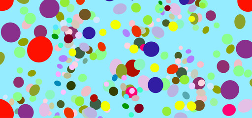 a collection of colorful abstract dots on a blue background