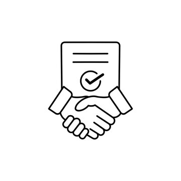 recommend clip art: Partnership and handshake concept editable stroke outline icon isolated on white background flat vector illustration. Pixel perfect.