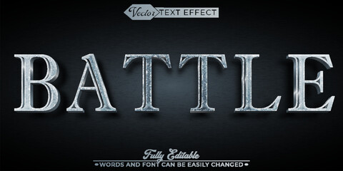 Silver Battle Vector Editable Text Effect Template