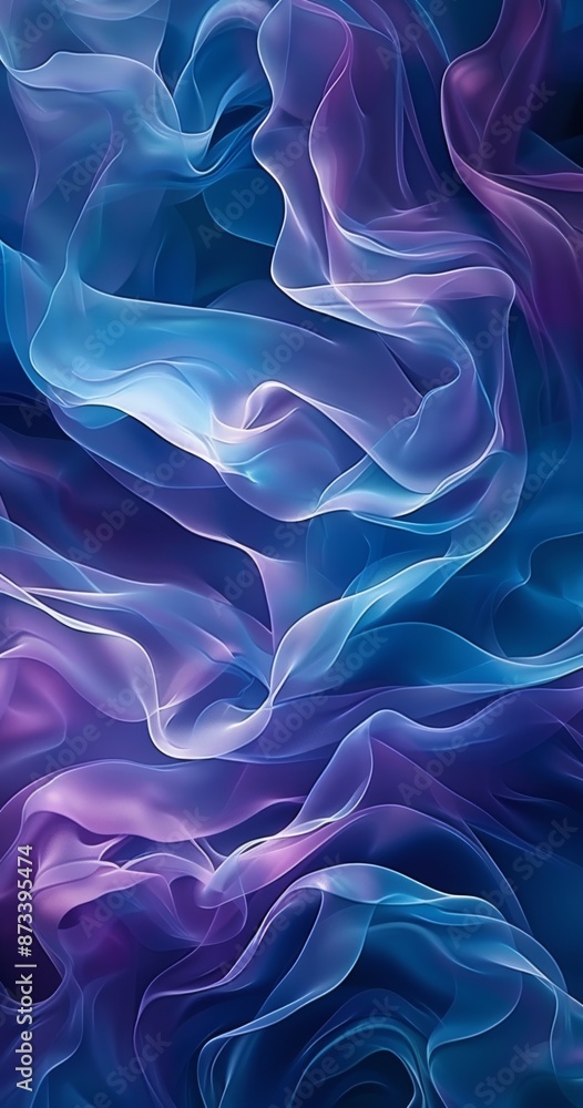 Canvas Prints abstract fluid swirl pattern in blue and purple hues creating a mesmerizing wallpaper