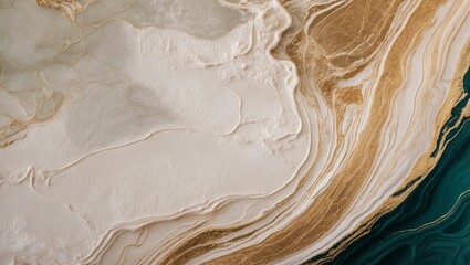 Obraz premium White, gold, and green abstract marble texture