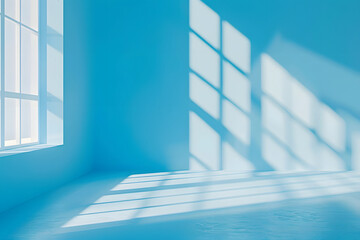 Fototapeta premium Abstract light blue background with shadow from window
