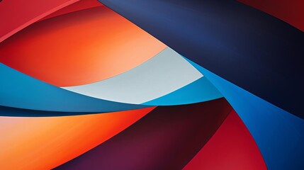 Vibrant Abstract Waves in Blue, Orange, and White