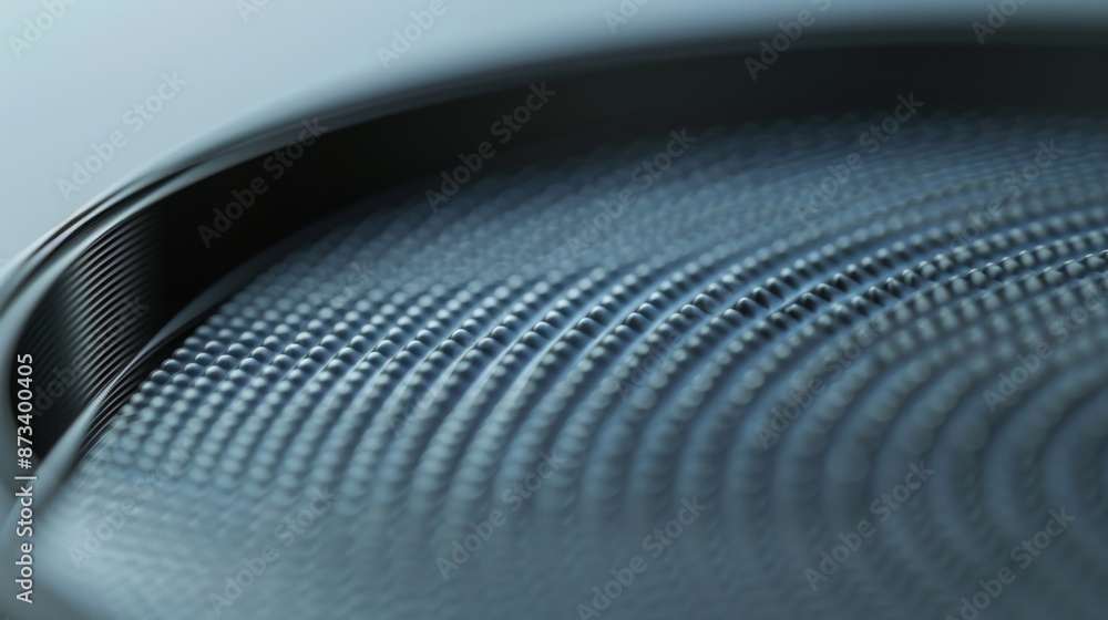 Poster the smooth surface of a vr lens covered in tiny ridges to reduce glare and provide a clear view.