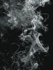 Abstract smoke swirls on black background