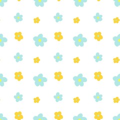 Hand drawn floral pattern on white background