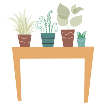 plants in pots on table clip art preview