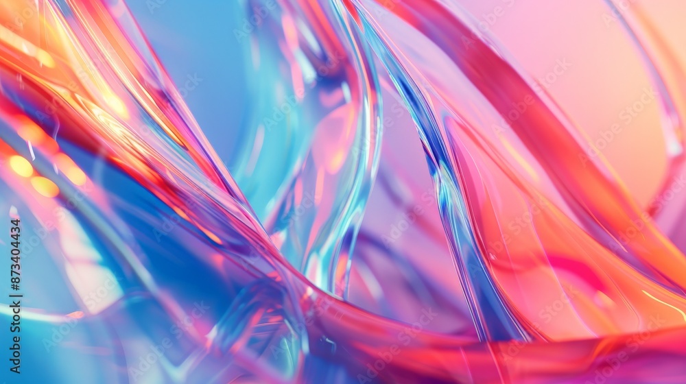 Aufkleber A color-rich abstract image displaying waves forming intricate and flowing patterns, presenting an elaborate and imaginative visual with a sense of vibrancy and movement.