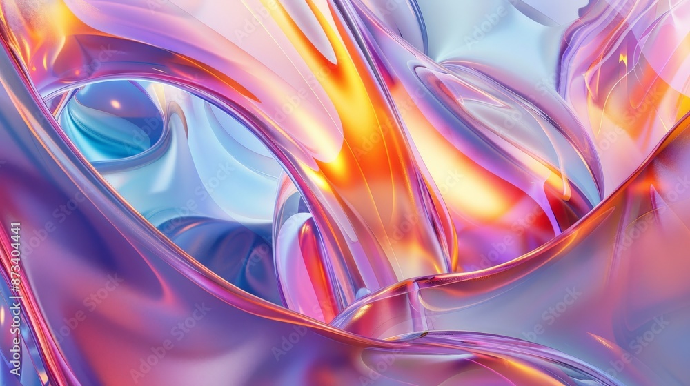 Aufkleber An abstract representation of vivid and vibrant liquid textures with swirling patterns, creating a visually stimulating and colorful image with a sense of motion and fluidity.