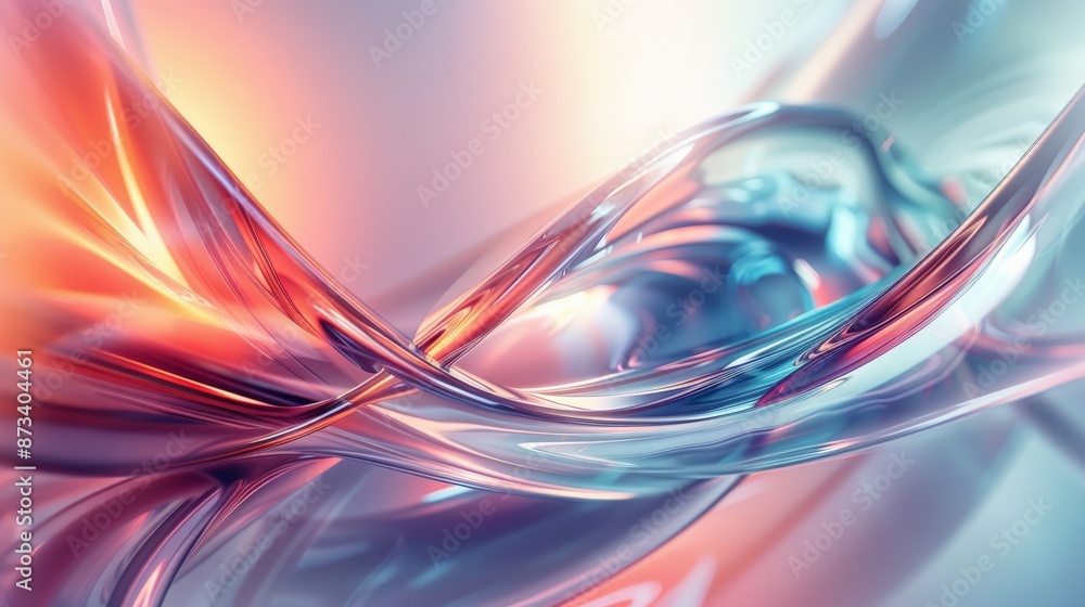 Poster this image showcases fluid-like abstract shapes in a highly vibrant and colorful manner, blending va