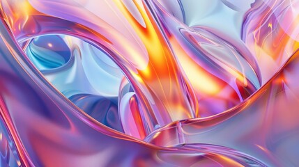 Naklejka premium An abstract representation of vivid and vibrant liquid textures with swirling patterns, creating a visually stimulating and colorful image with a sense of motion and fluidity.