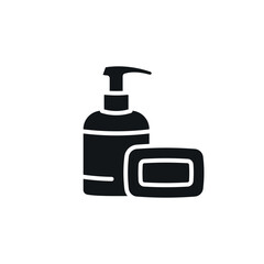 Soap dispenser simple glyph icon. Vector solid isolated black illustration.