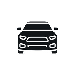 Sports car simple glyph icon. Vector solid isolated black illustration.