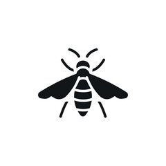Bee simple glyph icon. Vector solid isolated black illustration.