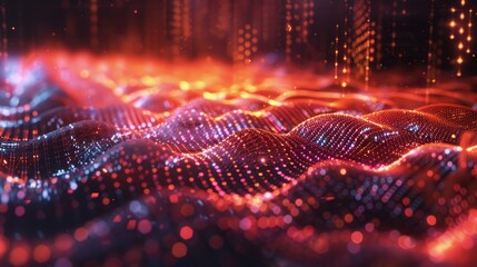Abstract image of electromagnetic and sound waves, including seismic activity.