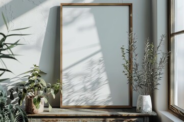 Mockup poster frame close up, 3d render, Generative AI