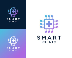Smart clinic logo. Smart with clinic element logo design illustration.