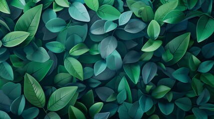 Abstract leaves background, a pattern that mimics nature's colors. Colorful plant texture, a representation of leaf design.