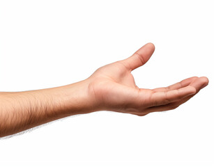 hand holding something on a white background 