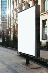 Public space advertisement board with empty blank white signboard Versatile display offers large